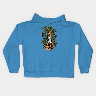 Plant skull monster illustration Kids Hoodie